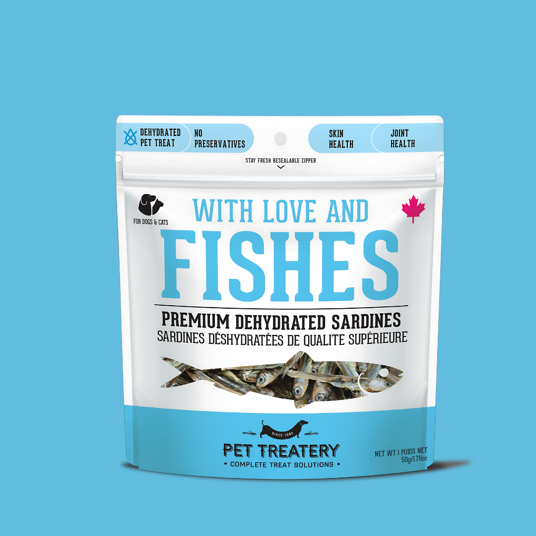 Friandises déshydratées aux sardines pour animaux de compagnie : riches en protéines et naturelles 90 g