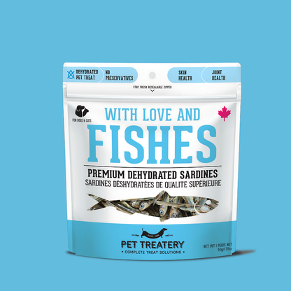 Friandises déshydratées aux sardines pour animaux de compagnie : riches en protéines et naturelles 90 g