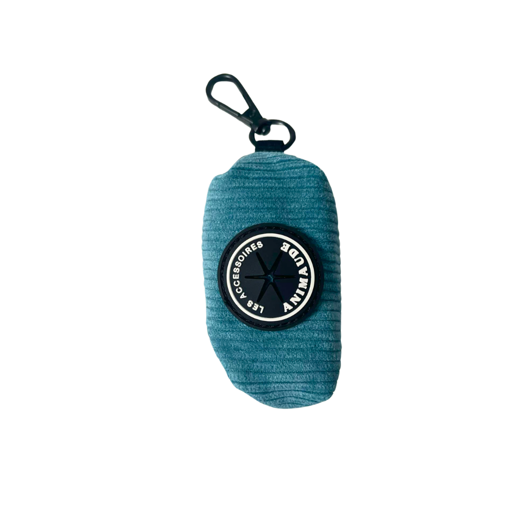Cyan dog waste bag dispenser